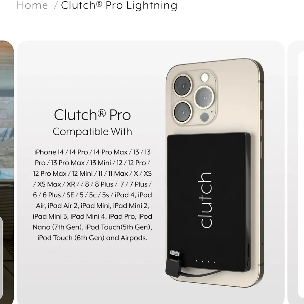 Black Portable Charger -clutch lightning